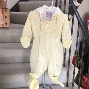 Vintage 50’s yellow one piece snowsuit